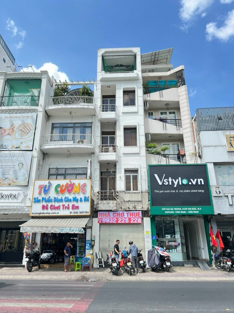 Cho thuê nhà mặt tiền số 237 đường Hai Bà Trưng, Phường Võ Thị Sáu, Quận 3, Hồ Chí Minh