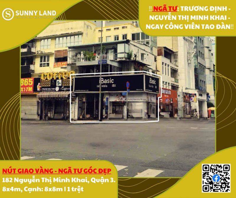CHO THUÊ NHÀ GÓC NGÃ TƯ:  Địa chỉ: 182 đường Nguyễn Thị Minh Khai, Phường Võ Thị Sáu, Quận 3, Tp.HCM