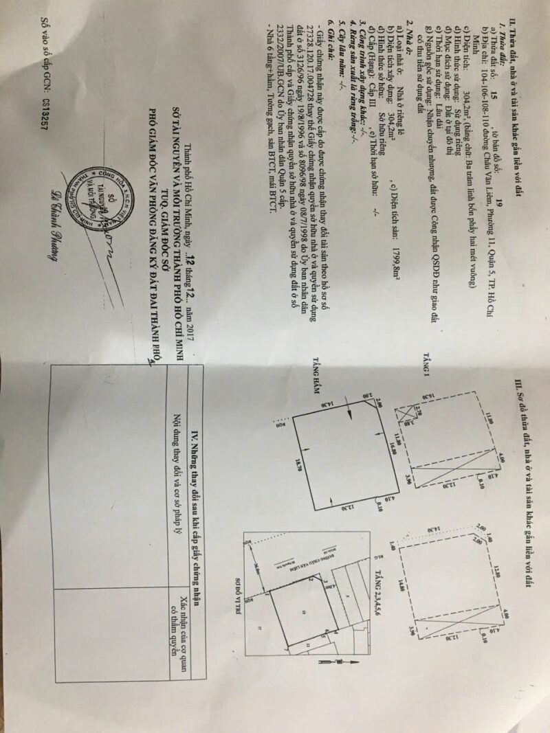 CHO THUÊ KHÁCH SẠN MẶT TIỀN SỐ 104-106-108-110 ĐƯỜNG CHÂU VĂN LIÊM, PHƯỜNG 12, QUẬN 5, HỒ CHÍ MINH