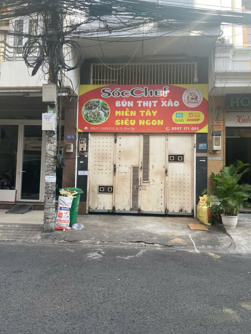 CHO THUÊ NHÀ MẶT TIỀN SỐ 285/37 CÁCH MẠNG THÁNG TÁM, PHƯỜNG 12, QUẬN 10, HỒ CHÍ MINH