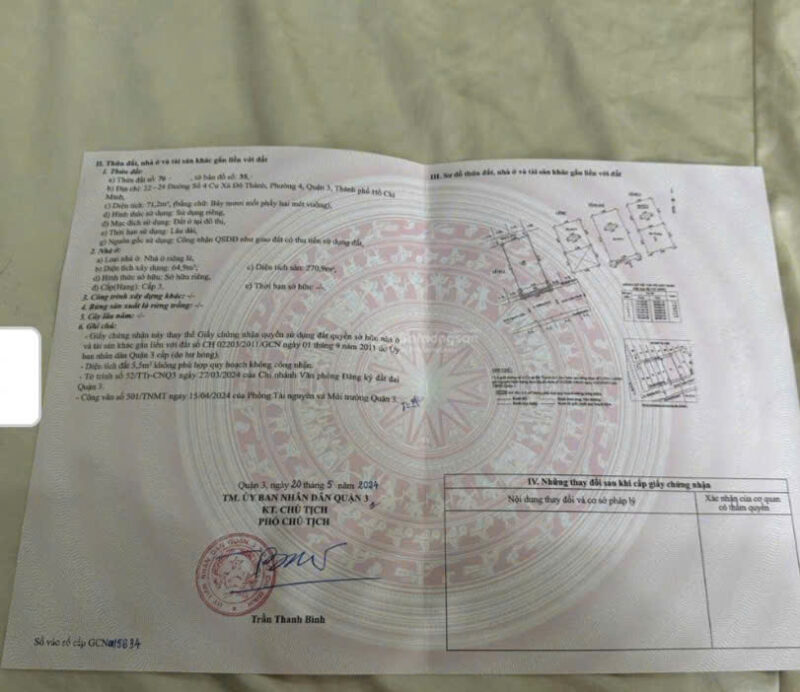 CHO THUÊ NHÀ MẶT TIỀN SỐ 22-24 ĐƯỜNG SỐ 4 CƯ XÁ ĐÔ THÀNH, PHƯỜNG 4, QUẬN 3, HỒ CHÍ MINH